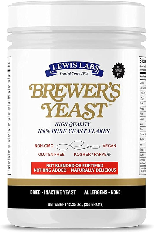 Brewers Yeast Flakes for Lactation Cookies, Breastfeeding Supplement to Boost Mother's Milk (1 Pack) - Non Fortified, Unsweetened - Kosher, Gluten Free, Non GMO, Vegan, Plant Based Protein Powder