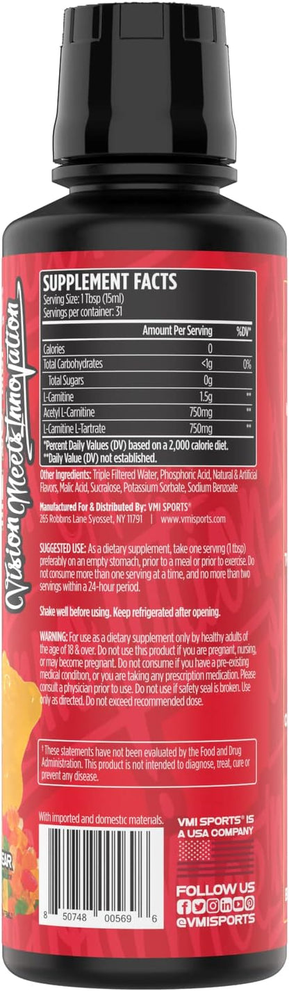 L-Carnitine 3000 Liquid | 3000 mg Carnitine Supplement | Zero Calorie Zero Sugar Keto Friendly for Men and Women – Great Tasting| 31 Servings (Gummy Bear, 16 fl. oz.)