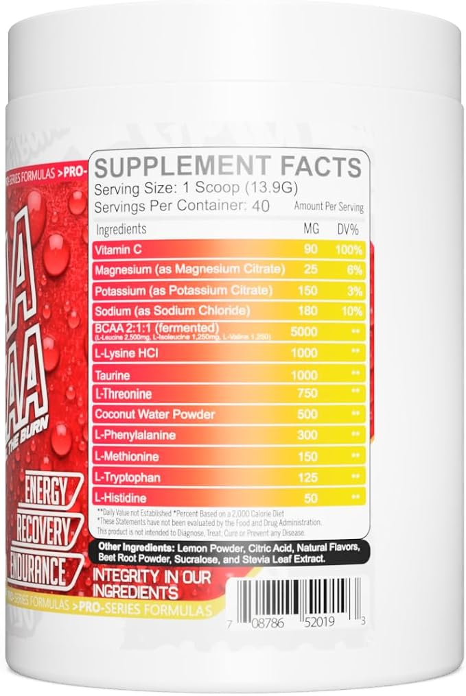 GMU SPORT - BCAA & EAA Hydration & Recovery Powder -Full Essential Amino Acids Profile Hydration Powder for Energy, Fast Recovery & Endurance - 40 Servings, Electrolyte Drink (Strawberry Lemonade)