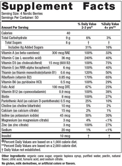 Nordic Naturals Nordic Berries, Citrus - 200 Gummy Berries - Great-Tasting Multivitamin for Ages 2+ - Growth, Development, Optimal Wellness - Non-GMO, Vegetarian - 50 Servings