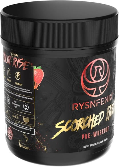 Scorched Earth Pre Workout Powder - Energy & Focus with Dual-Source Caffeine, Nootropics | Pumps from Citrulline, Beta Alanine, Nitrosigine®, GlycerPump™ (Strawberry)