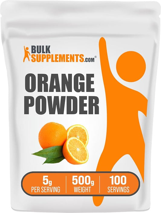 BulkSupplements.com Orange Powder - Orange Fruit Powder, Orange Supplement Powder - Nutrient-Rich Flavoring, Gluten Free, 5g per Serving, 500g (1.1 lbs) (Pack of 1)