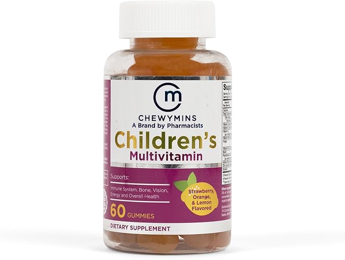 Halal Children's Multivitamin Gummies - Strawberry, Orange, and Lemon Flavor - Non-GMO, Organic, and Vegetarian - Supports Kids' Growth and Development - 60 Gummies