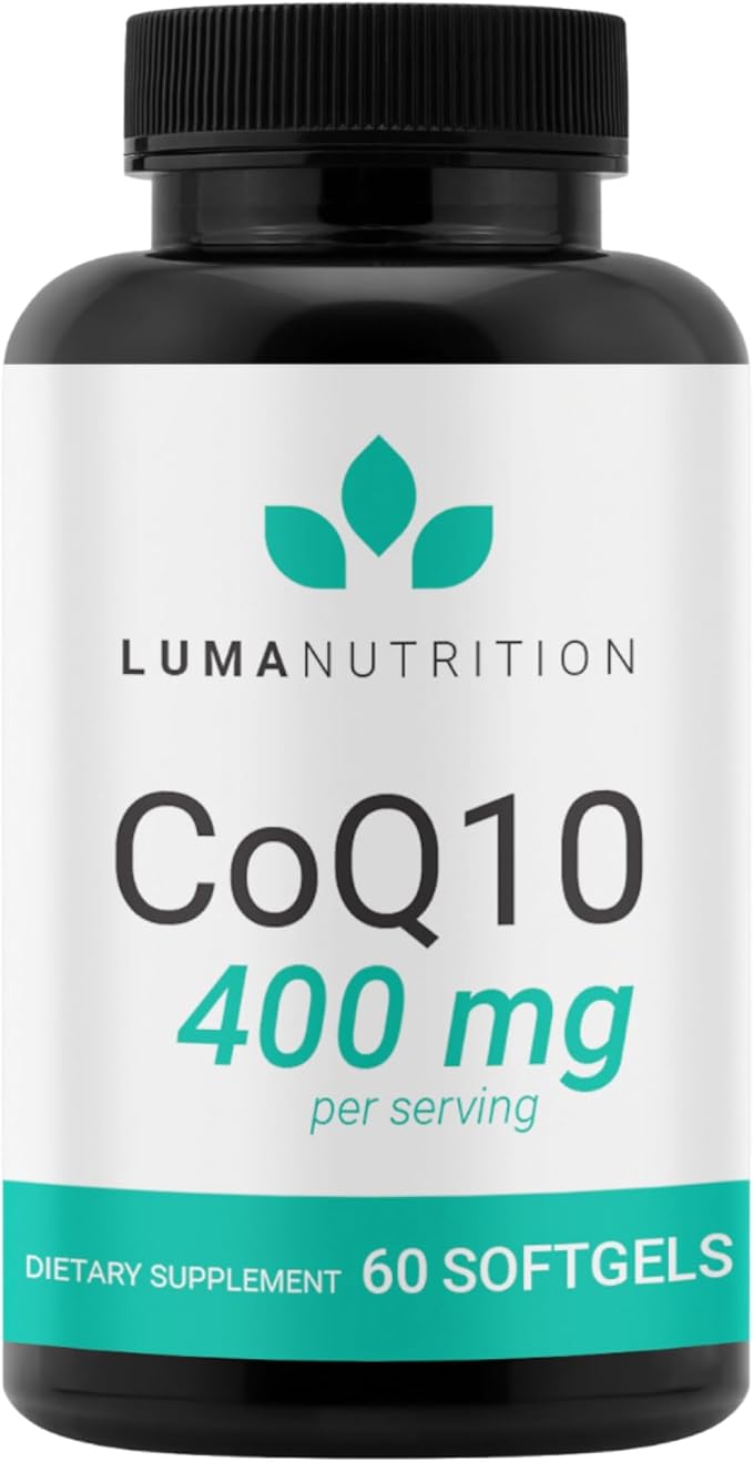 Luma Nutrition CoQ10 400mg Softgels - Premium Coenzyme Q10 - Co Q-10 200mg Softgel / 400mg Per Serving - 60 Liquid Softgels