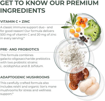 Primal Harvest Primal Immune Defense 10 in 1 Immune Support Supplement 60 Capsules Immune Vitamins, with 7 Billion CFU Pre and Probiotics, Zinc, VIT C, B6, D3, K2 - Immune Boosters for Adults