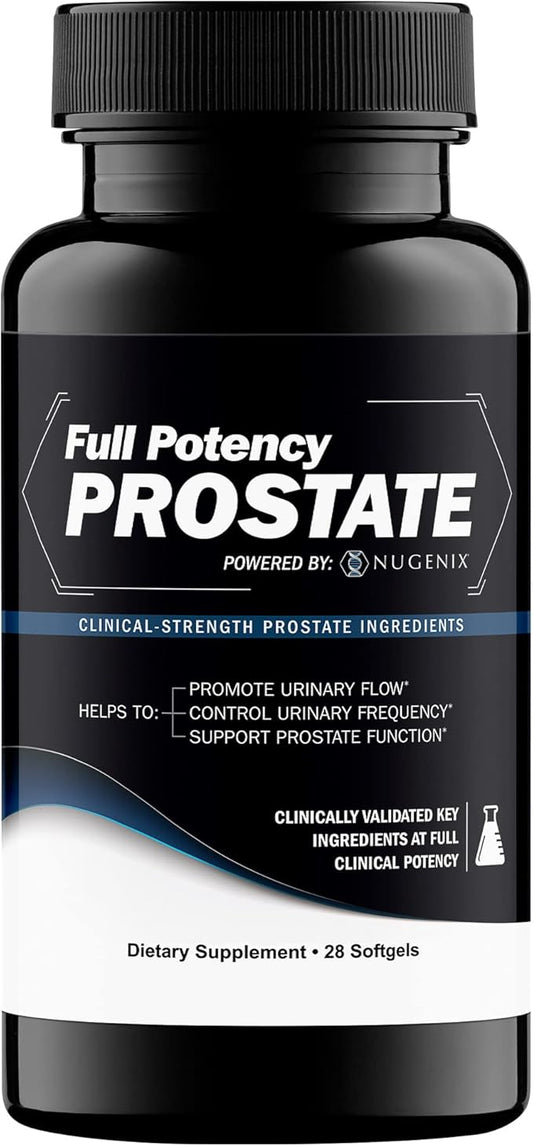 Nugenix Full Potency Prostate Supplement for Men - Clinical-Strength Ingredients, Saw Palmetto, Helps to Increase Urinary Flow, Control Frequency, and Support Prostate Function, 28 Capsules