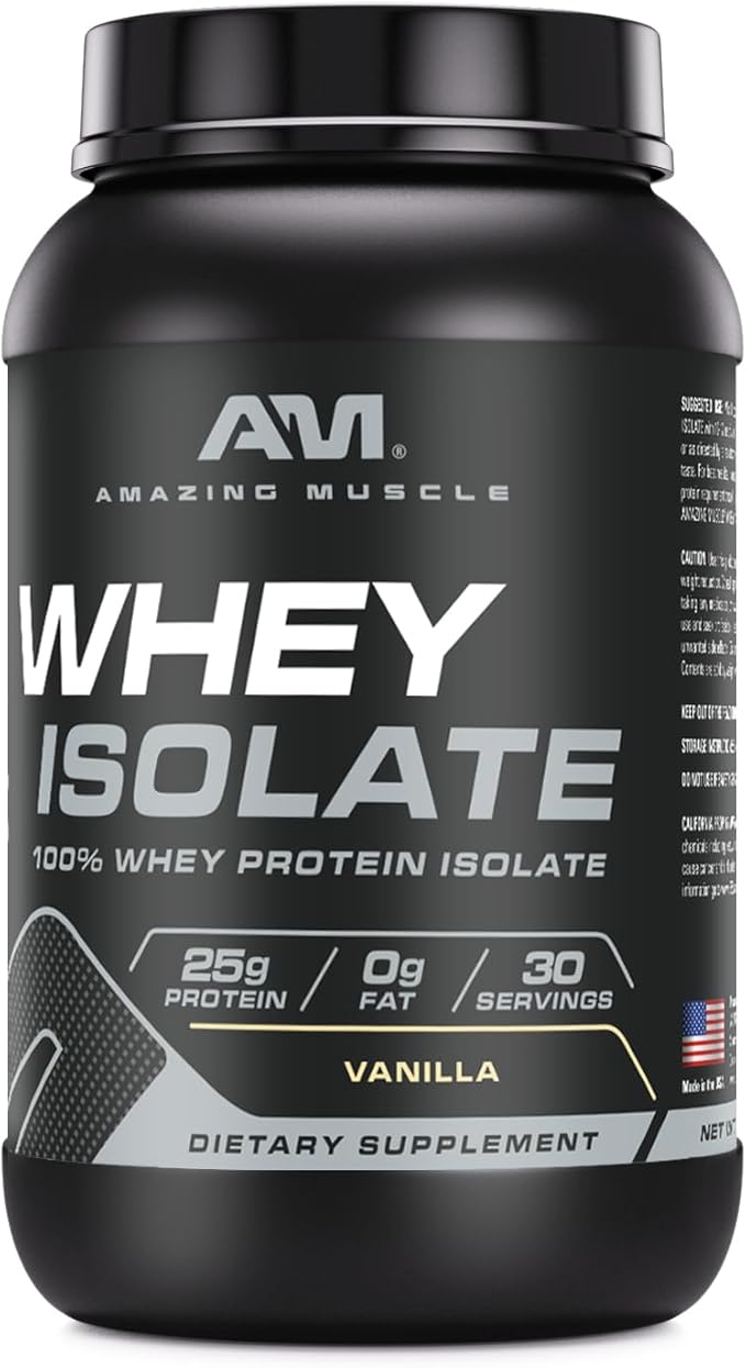 Whey Protein Isolate Powder | 25 Grams Protein Per Serving | 100% Whey Isolate | Zero Fat | Made in USA (2 Lb, Vanilla)