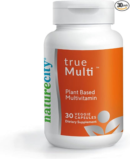 TrueMulti Plant Based Daily Adult Multivitamins (30 Veggie Capsules) One a Day Vitamins - Daily Vitamin for Men and Women - Soy Free, Non-GMO, Gluten Free