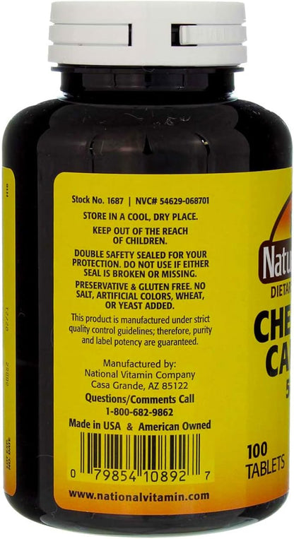 Nature's Blend Calcium Chewable Bavarian Cream 500 mg 100 Tabs