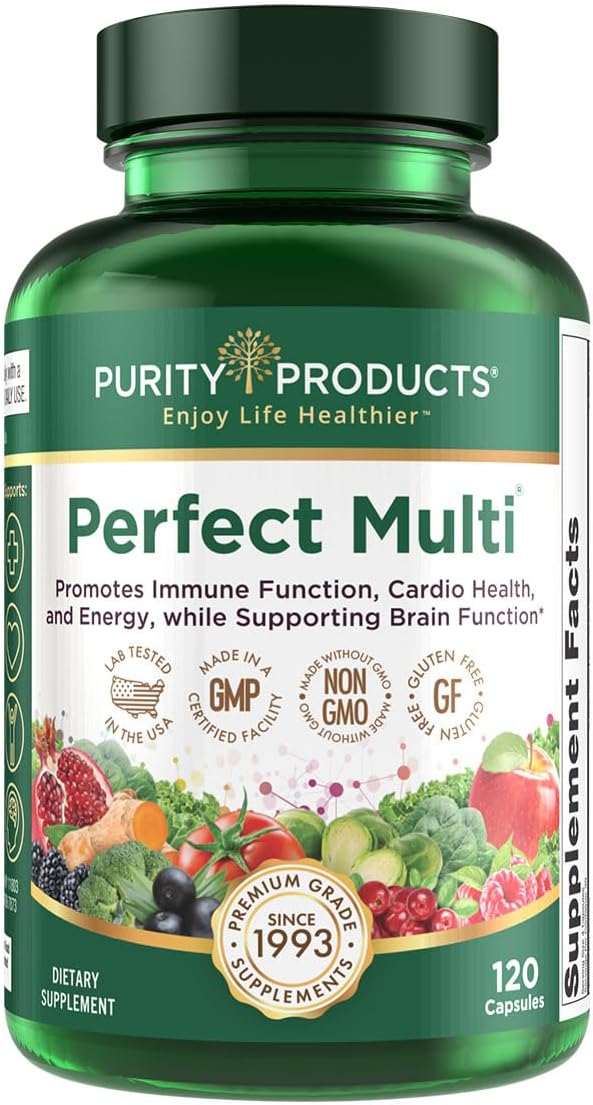 Purity Products Perfect Multi - Multivitamin Packed with Vitamins, Minerals and Phytonutrients - 60 Breakthrough Nutrients - Support for Healthy Immunity, Normal Energy Levels - 120 Capsules (1)