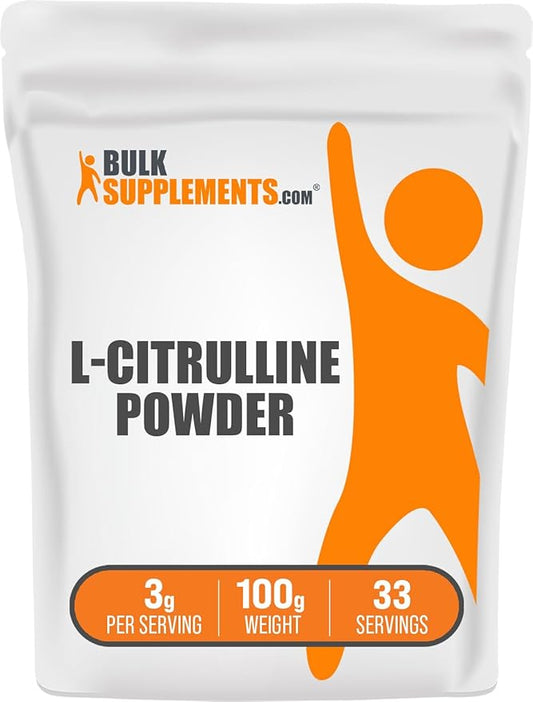 BulkSupplements.com L-Citrulline Powder - Citrulline Supplement, Citrulline Powder - L-Citrulline 3000mg, Unflavored & Gluten Free - 3g per Servings, 100g (3.5 oz) (Pack of 1)