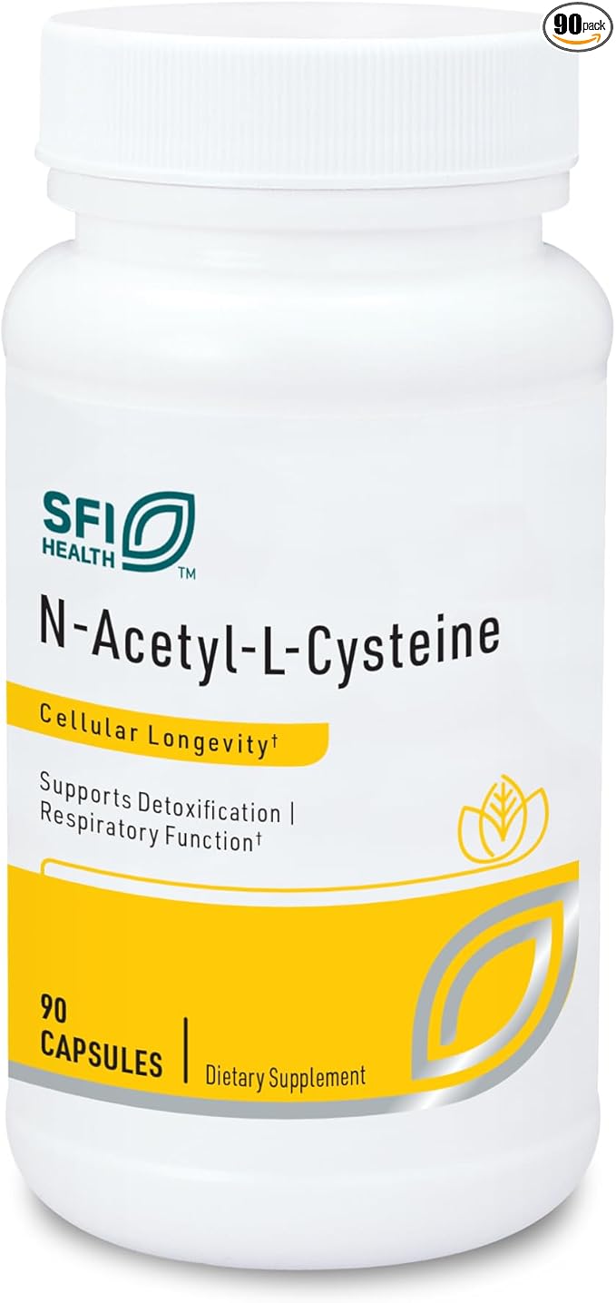 Klaire Labs N-Acetyl-L-Cysteine 500mg - Amino Acid Glutathione Precursor NAC - Dietary Supplement to Support Cellular Antioxidant Protection - Hypoallergenic, Soy-Free, Corn-Free (90 Capsules)