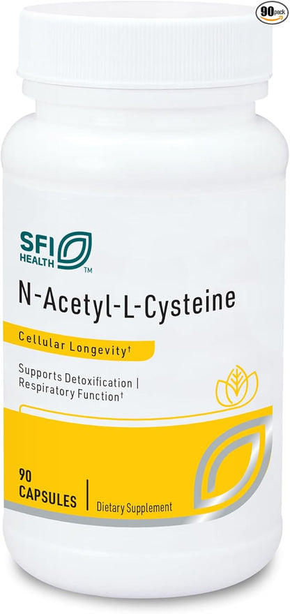 Klaire Labs N-Acetyl-L-Cysteine 500mg - Amino Acid Glutathione Precursor NAC - Dietary Supplement to Support Cellular Antioxidant Protection - Hypoallergenic, Soy-Free, Corn-Free (90 Capsules)