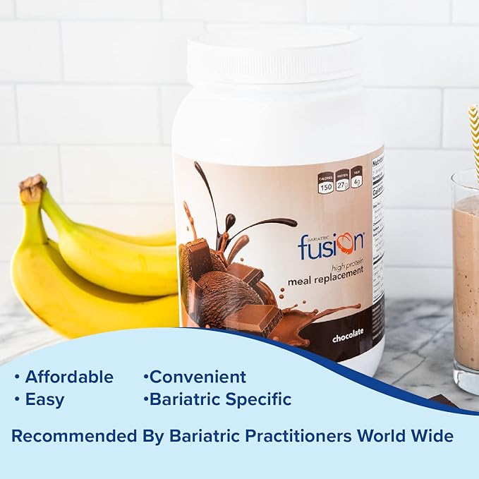 Bariatric Fusion Chocolate High Protein Meal Replacement Shake | 27g Whey Isolate Bariatric Protein Powder | Lactose Free Whey Protein Powder | Gluten and Sugar Free | 21 Servings