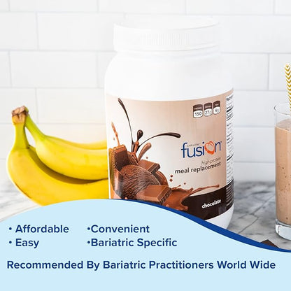 Bariatric Fusion Chocolate High Protein Meal Replacement Shake | 27g Whey Isolate Bariatric Protein Powder | Lactose Free Whey Protein Powder | Gluten and Sugar Free | 21 Servings
