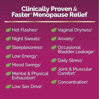 Estroven Complete Multi-Symptom Menopause Supplement for Women, 28 Ct., Clinically Proven Ingredient Provide Menopause Relief & Night Sweats & Hot Flash Relief, Drug-Free & Non-GMO