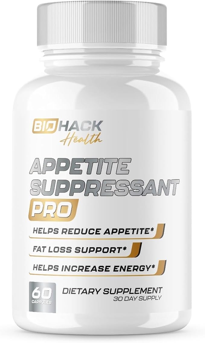BioHack Health | Best Appetite Suppressant for Weight Loss Pills for Women & Men | Fat Burner Supplement, Metabolism Booster, Carb Blocker | Extra Strength Diet Pills That Work Fast - 60 Capsules