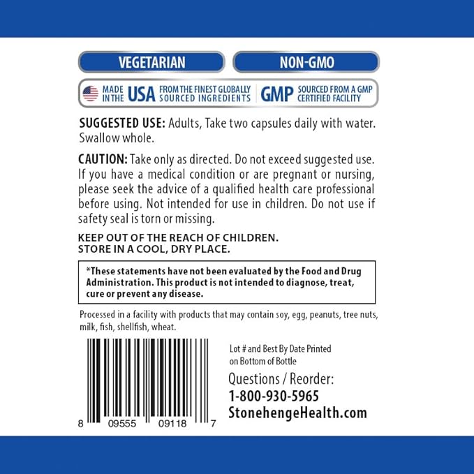 Stonehenge Health Dynamic Mushrooms - 100% Fruiting Bodies & Extracts - Lion’s Mane, Chaga, Maitake, Shiitake, Reishi - Nootropic Brain & Immune System Support - No Mycelium - 60 Veggie Capsules