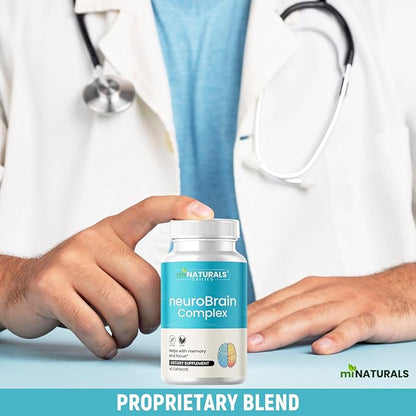 Brain Memory Supplement | Advanced Formula for Seniors | 60 ct Caffein Free Pills | Capsules with Vitamins and Bacopa Monnieri for Help with Cognitive Mind Health