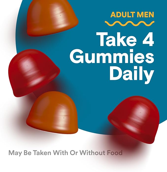 SmartyPants Multivitamin for Men, Organic Gummies: Probiotics, CoQ10, Methylfolate, Omega 3 (ALA), Vitamin D3, C, Vitamin B12, B6, Vitamin A, K & Zinc for Immune Support, 120 Gummies (30 Day Supply)