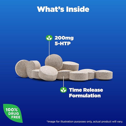 Natrol 5-HTP 200mg, Dietary Supplement Helps Support a Balanced Mood, 60 Time Release Tablets, 60 Day Supply