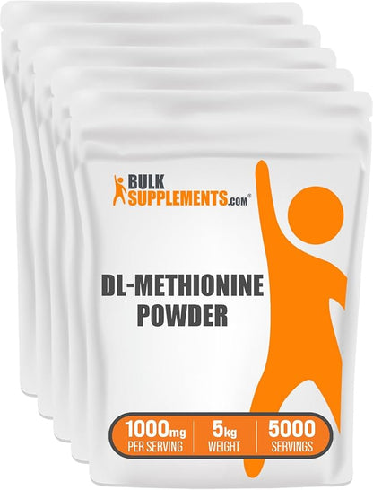 BulkSupplements.com DL-Methionine Powder - Methionine Supplement - Amino Acids Supplement - Choline Supplements - Amino Acid Nutritional Supplements (5 Kilograms - 11 lbs)