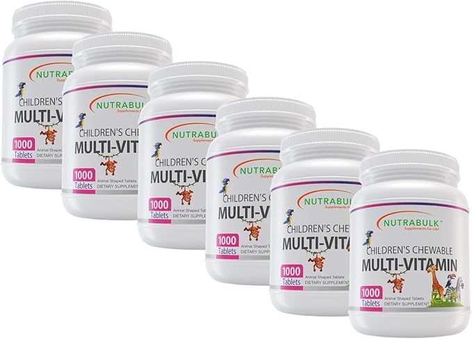 Children's Chewable Multi-Vitamin Tablets for Immune, Bone, and Brain Support - 6000 Count (6 Bottles of 1000)