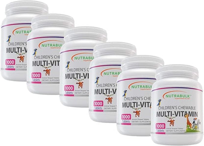 Children's Chewable Multi-Vitamin Tablets for Immune, Bone, and Brain Support - 6000 Count (6 Bottles of 1000)