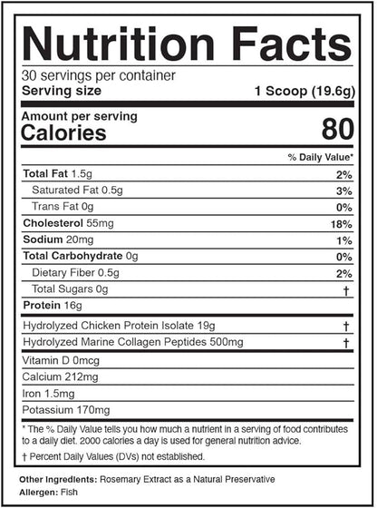 Divine Health Dr. Colbert MD Hydrolyzed Collagen Powder | Unflavored | Chicken & Marine Collagen Peptides | Hair, Skin and Nails Support