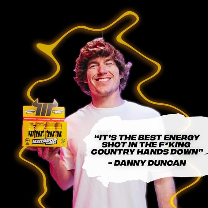 MATADOR Energy Shots - Strawberry Acai 24 Bulk Pack - Sugar Free Nootropic Natural Caffeine Energy Shot Bottles, B Vitamin Complex (Vitamin B3 & B12), 200 MG of Alpha GPC Enhancing Cognitive Function