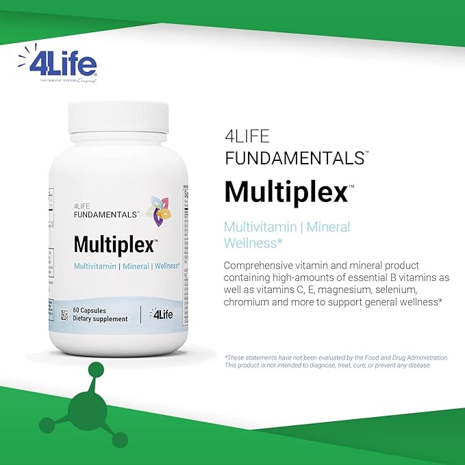 4Life Multiplex - Dietary Supplement with 21 Essential Vitamins and Minerals to Support Health and Immune System - Supplement with A, B, C, Zinc, Biotin, and More to Support Health - 60 Capsules