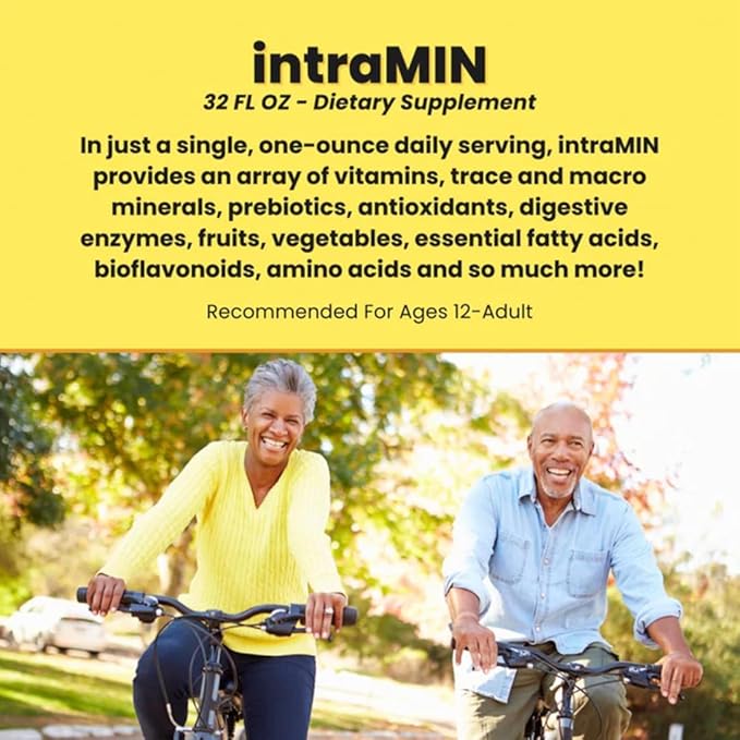 DRUCKER Labs - IntraMIN Organic Liquid Trace Minerals Dietary Supplement for Men, Women, Kids, Immune Support, Muscle Support, Non GMO, Gluten Free, Vegan, Electrolytes (32 oz., Tropical Fruit Punch)