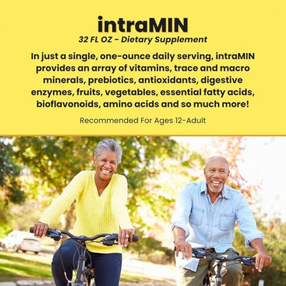 DRUCKER Labs - IntraMIN Organic Liquid Trace Minerals Dietary Supplement for Men, Women, Kids, Immune Support, Muscle Support, Non GMO, Gluten Free, Vegan, Electrolytes (32 oz., Tropical Fruit Punch)