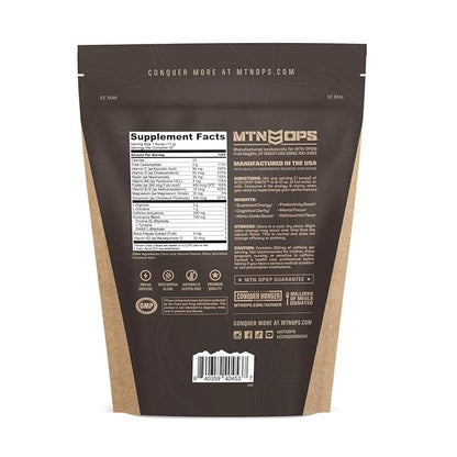 MTN OPS Hot Ignite Supercharged Energy Drink Mix Focus Enhancer, Apple Cider, Bag (30 Servings)