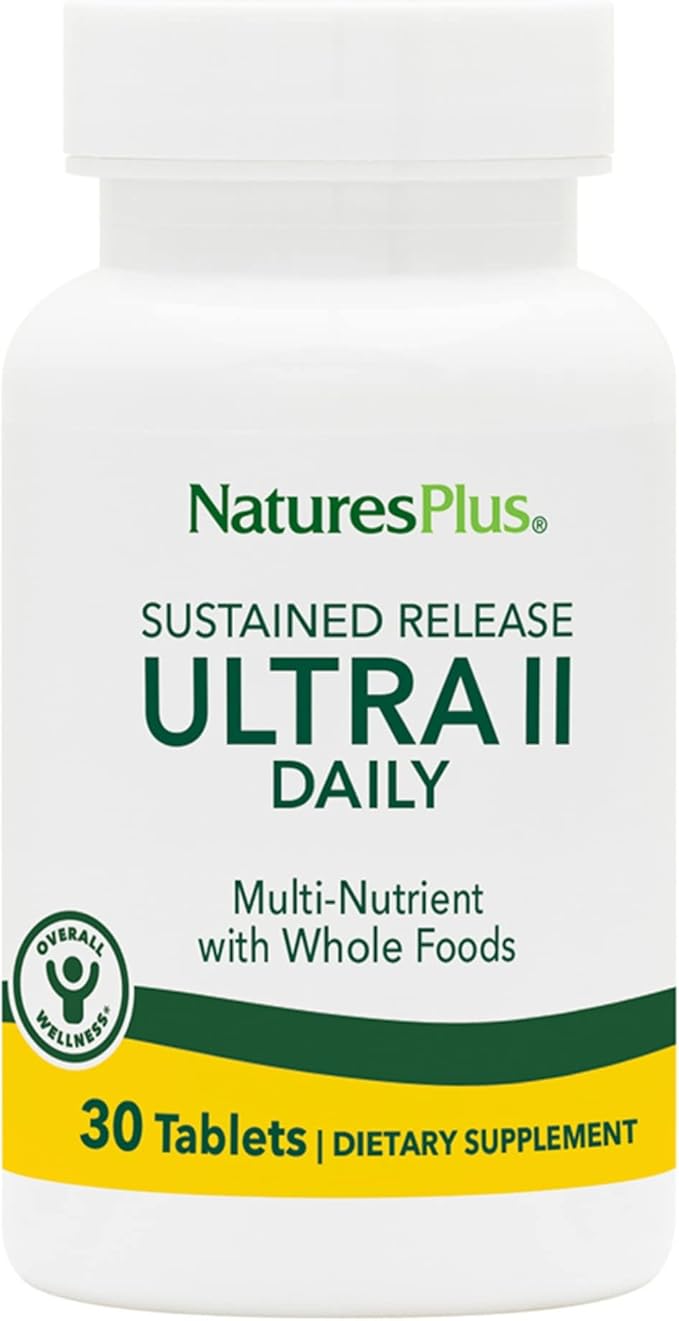 NaturesPlus Ultra II Multivitamin, Sustained Release - 30 Vegetarian Tablets - Daily Whole Food Vitamin & Mineral Supplement for Overall Health - Natural Energy Booster - 30 Servings