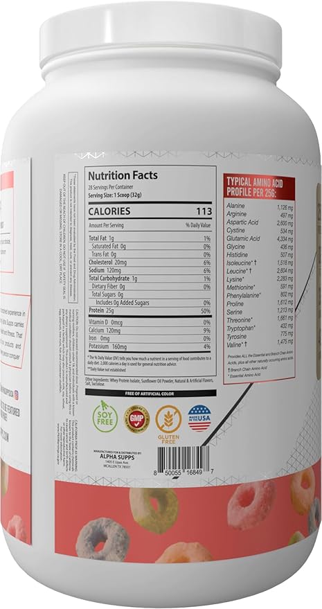 ISO, Low Carb 100% Whey Protein Isolate Powder, 25 Grams Per Serving, Helps Support Muscle Growth, Low Sugar and Gluten Free (Fruity Cereal, 2 lb)