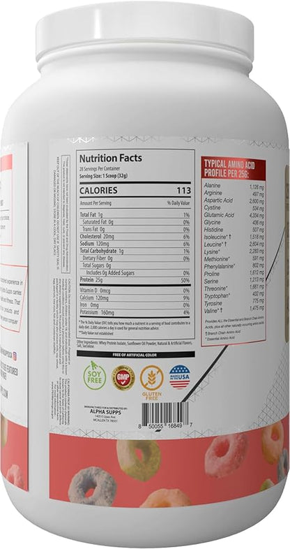 ISO, Low Carb 100% Whey Protein Isolate Powder, 25 Grams Per Serving, Helps Support Muscle Growth, Low Sugar and Gluten Free (Fruity Cereal, 2 lb)