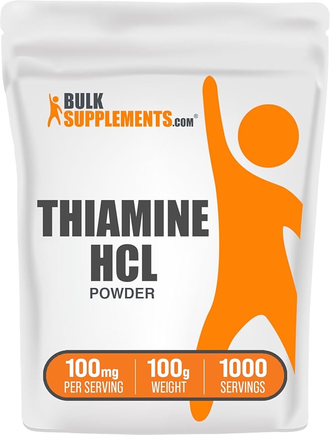 BulkSupplements.com Thiamine HCl Powder - Thiamine Hydrochloride, B1 Vitamins, Thiamine B1 Supplement, Thiamine 100mg - Gluten Free, 100mg per Serving, 100g (3.5 oz) (Pack of 1)
