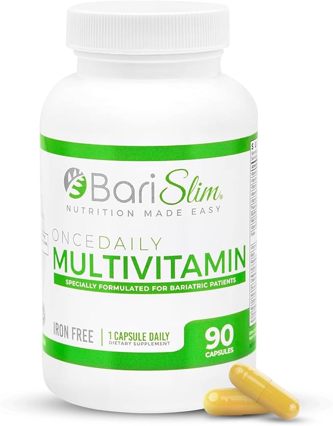 BariSlim Once Daily Bariatric Multivitamin Capsule - Iron-Free Formula - Bariatric Vitamin and Supplement for Post Bariatric Surgery, Including Gastric Bypass and Gastric Sleeve | 90-Day Supply