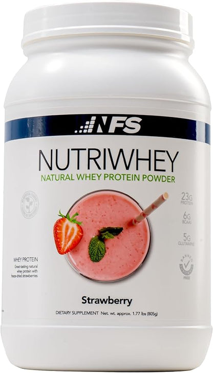 NF Sports Post Workout Nutri Whey Protein Powder, Dietary Supplement, Amino Energy, Supports Immunity, BCAA Powder, Helps Fight Stress (Alpine Strawberry Powder, 828g, 23 Servings)