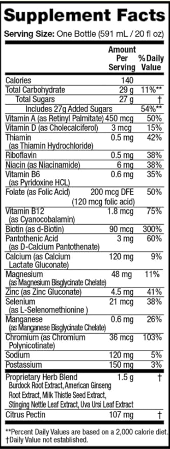 Detoxify – Xxtra Clean Herbal – Tropical Fruit Flavor - 20 oz – Professionally Formulated Extra Strength Herbal Detox Drink – Enhanced with Ginseng Extract & Milk Thistle Extract - Plus Sticker