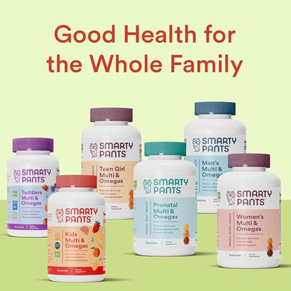 SmartyPants Kids Multivitamin Gummies and Fiber Supplement: Omega 3 Fish Oil (EPA/DHA), Vitamin D3, C, Vitamin B12, B6, Vitamin A, Zinc, Fiber Gummies, Three Fruit Flavors, 120 Count (30 Day Supply)