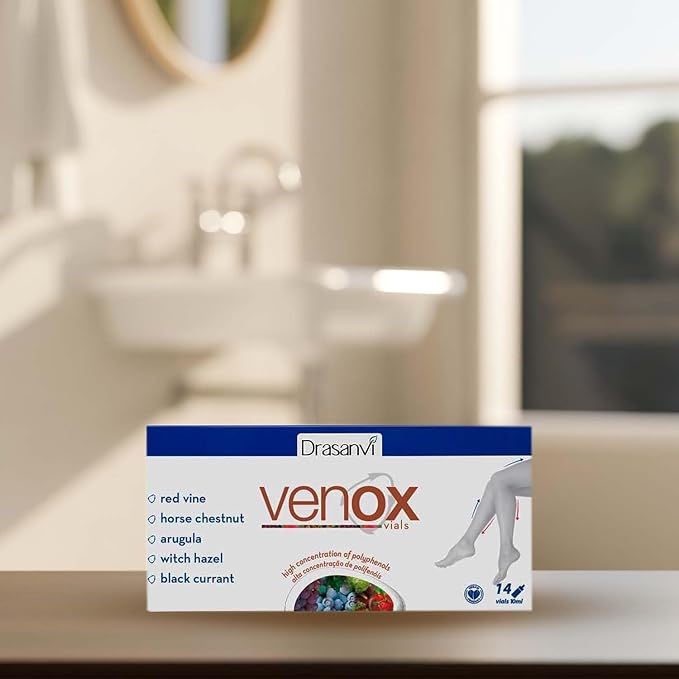 Drasanvi Venox Vials 14 Vials 10ml Each Total Weight 14ml - Health Care - Daily use - Food Supplement - Red Fruit extracts - Natural Ingredients - Horse Chestnut - Vitamins C, E and A.