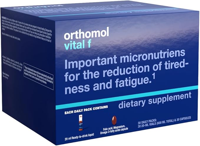 Orthomol Vital F Vial, Women's Multivitamin, 30-Day Supply, Vitamins A, B, C, D, E, K, Calcium, Iodine, Omega-3…