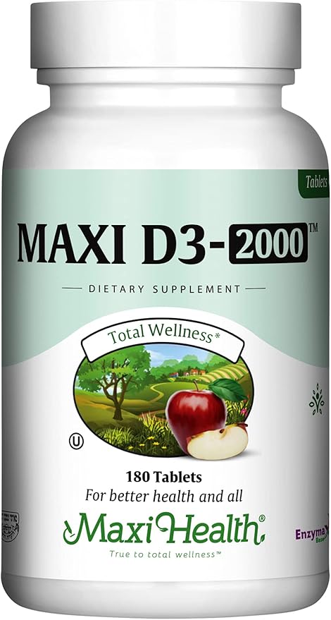 Kosher Vitamin D3 2000IU - Highly Absorbable Vitamin D Supplements for Healthy Immune Response, Calcium Absorption, Teeth & Bone Health - VIT D3 Vitamin 2000 IU - Vitamin D 3 - VIT D 3-180 Tablets