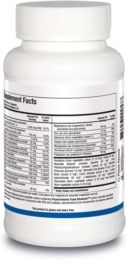 Biotics Research Bio Glycozyme Forte Multivitamin for Glycolytic Support, Vanadium, Zinc, Chromium, Manganese, Inositol, Catalase, Healthy Metabolism and Homocysteine 90 Capsules