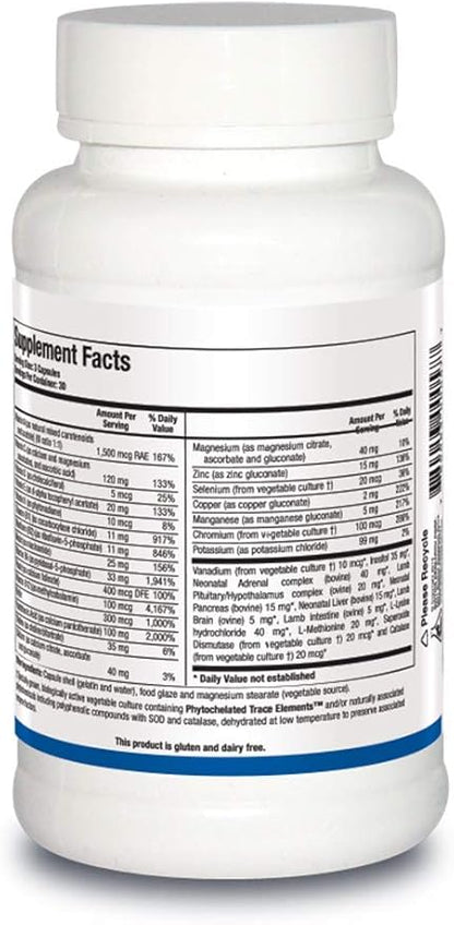 Biotics Research Bio Glycozyme Forte Multivitamin for Glycolytic Support, Vanadium, Zinc, Chromium, Manganese, Inositol, Catalase, Healthy Metabolism and Homocysteine 90 Capsules