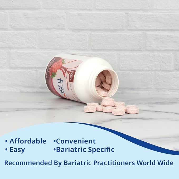 Bariatric Fusion Strawberry Complete Chewable Bariatric Multivitamin with Iron for Bariatric Surgery Patients Including Gastric Bypass and Sleeve Gastrectomy - 120 Tablets