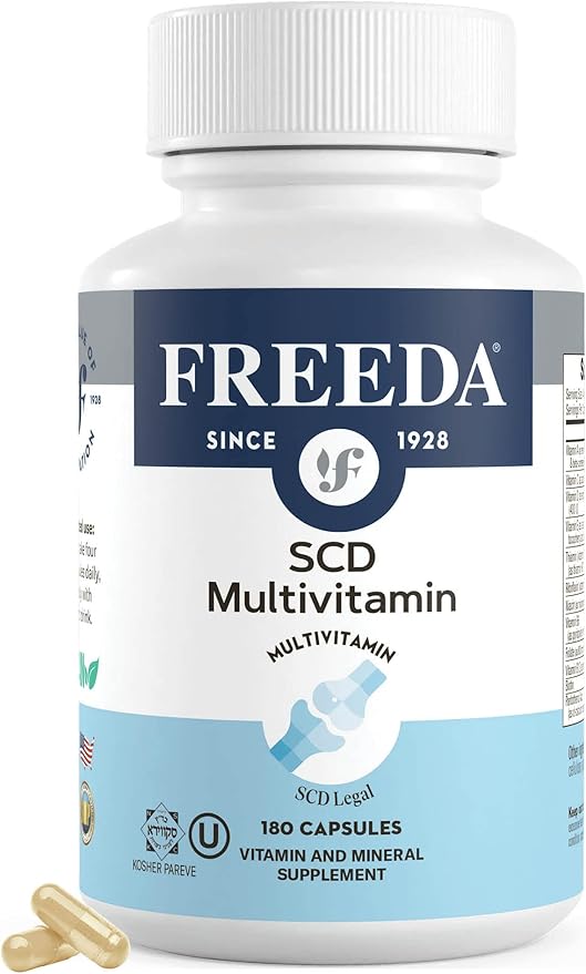 FREEDA Multivitamin – SCD Multivitamin - Kosher Multi Vitamins Supplements for Women Health - Men’s Vitamins for Men Health - Multivitamins for Men & Women Adult Vitamins Multivitamin (180 Count)