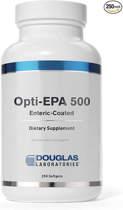 Douglas Laboratories Opti-EPA 500 | Enteric-Coated to Support Brain, Eyes, Pregnancy and Cardiovascular Health | 250 Softgels